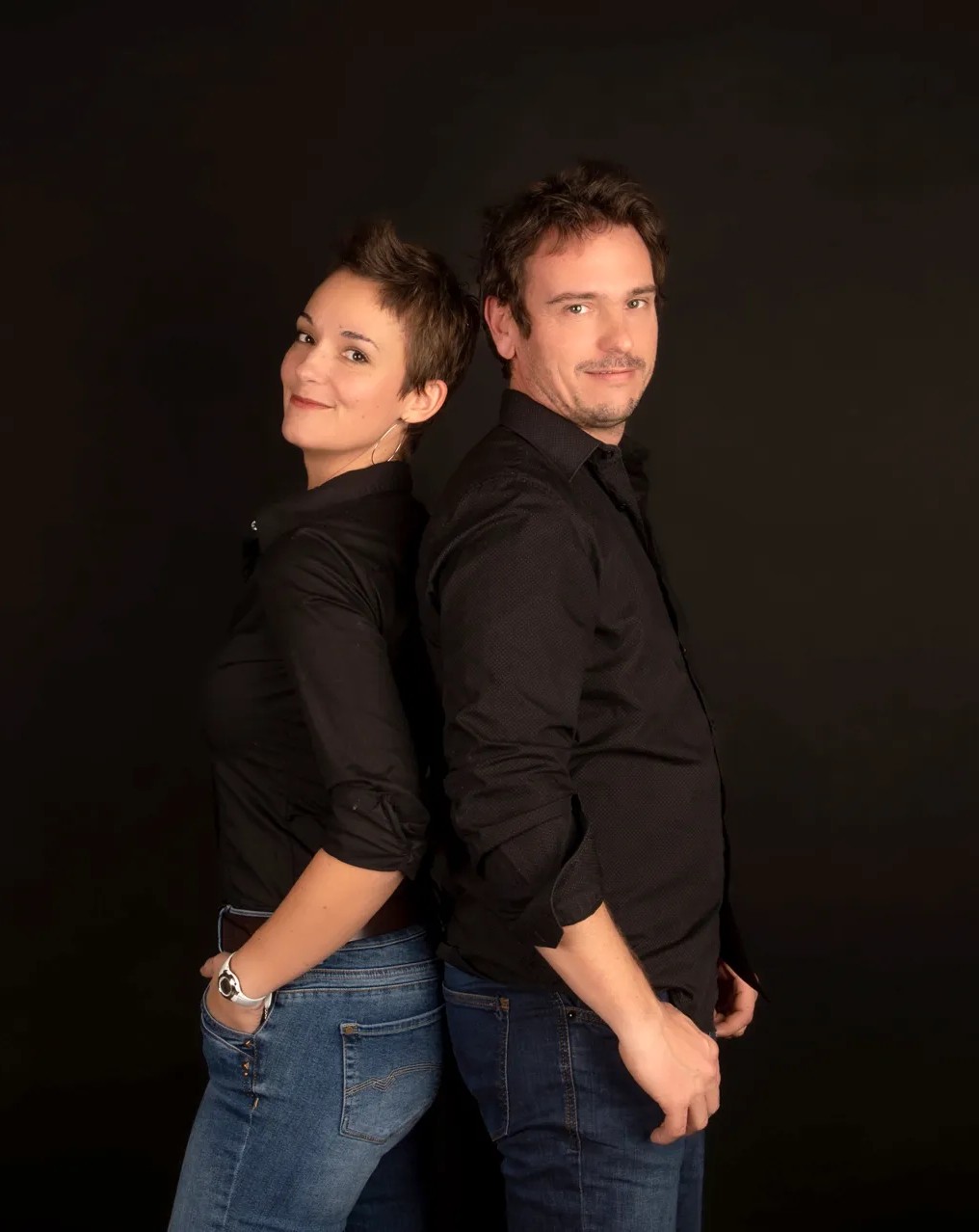 duo comédien et thérapeute intervenant ensemble en formation prise de parole